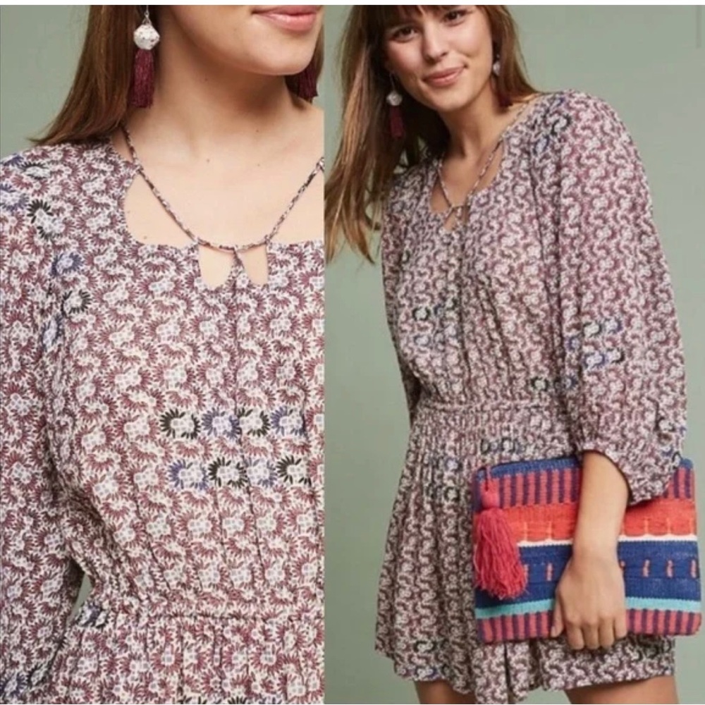 Anthropologie Holding Horses Annamaria Romper with Tassel Back size Medium‎